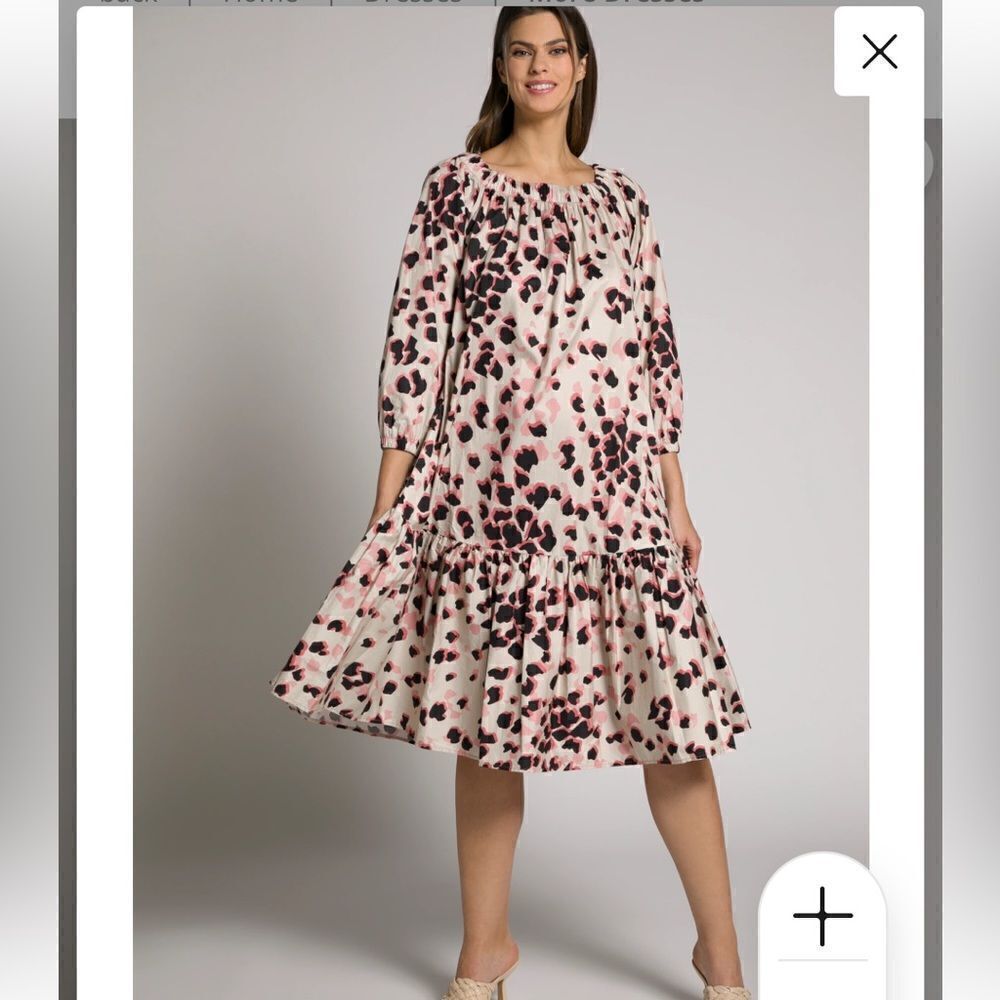 Ulla Popken dress off the shoulder animal print sz 16/18